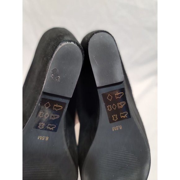 Steve Madden Roulet Black Leather High Platform Wedge Sandals Size 8.5 - Picture 6 of 7